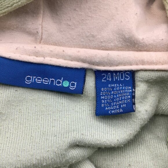 Lot of 2 Greendog Hoodies Baby Girl Size 24M Zip Up Pink & Green Cotton Blend - Picture 14 of 15